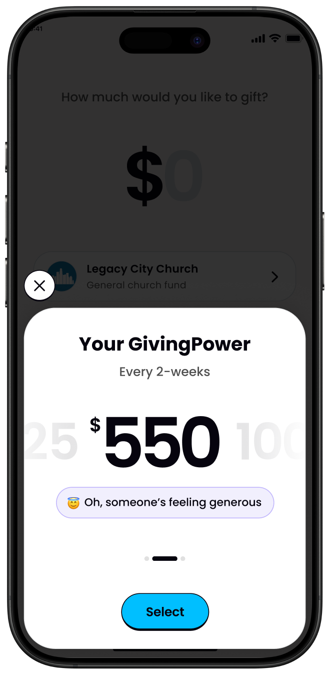 GivingPower screen